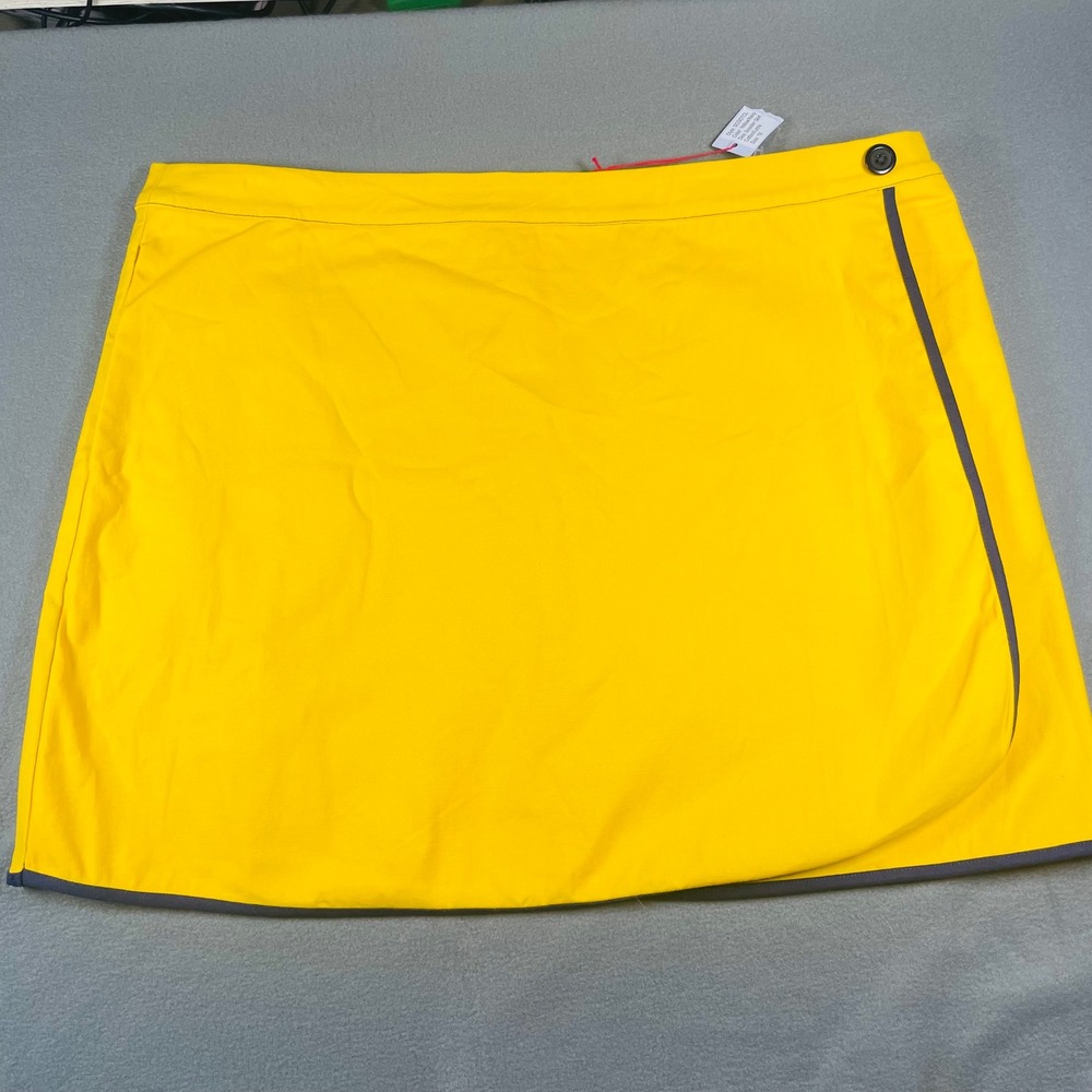 NWT Frances Valentine Mod Wrap Skirt 18 Yellow Contrast Trim Retro Aesthetic Mod